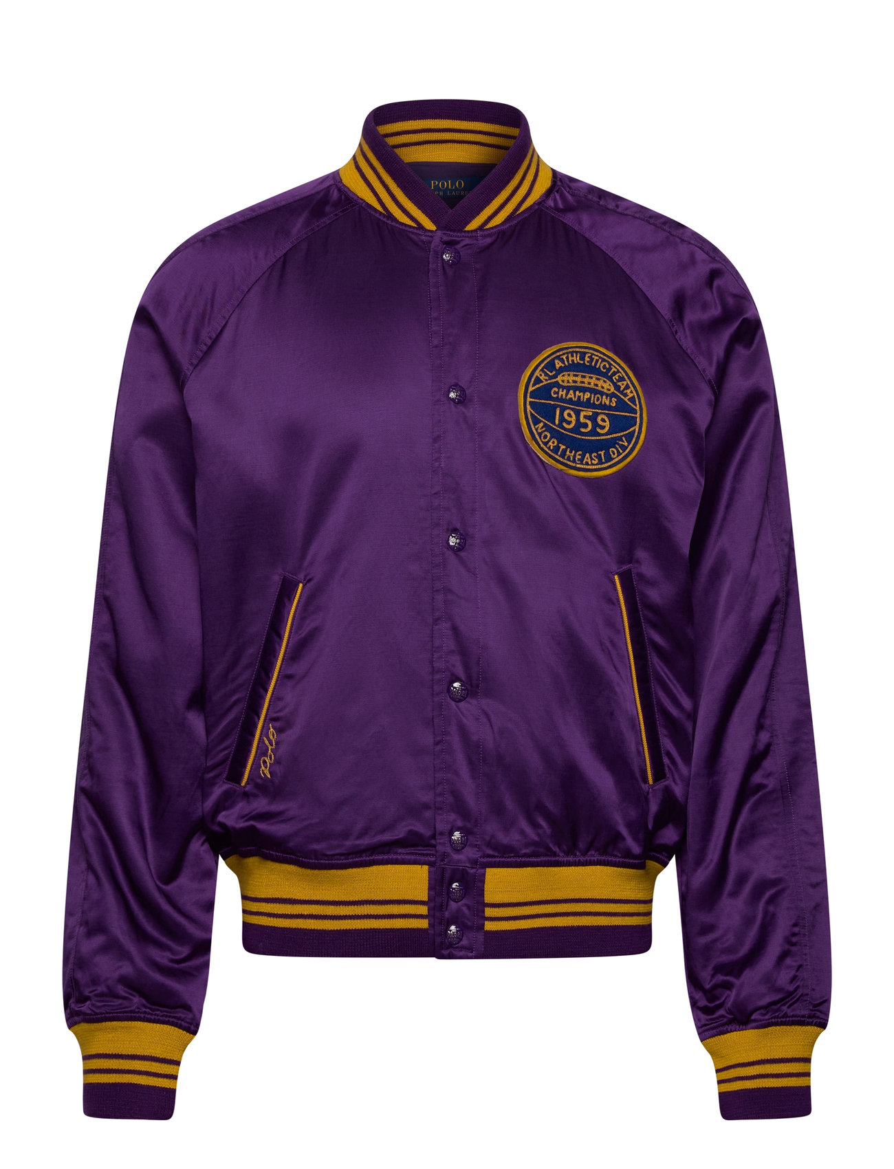 Polo Ralph Lauren Satin Varsity-Inspired Jacket Lila