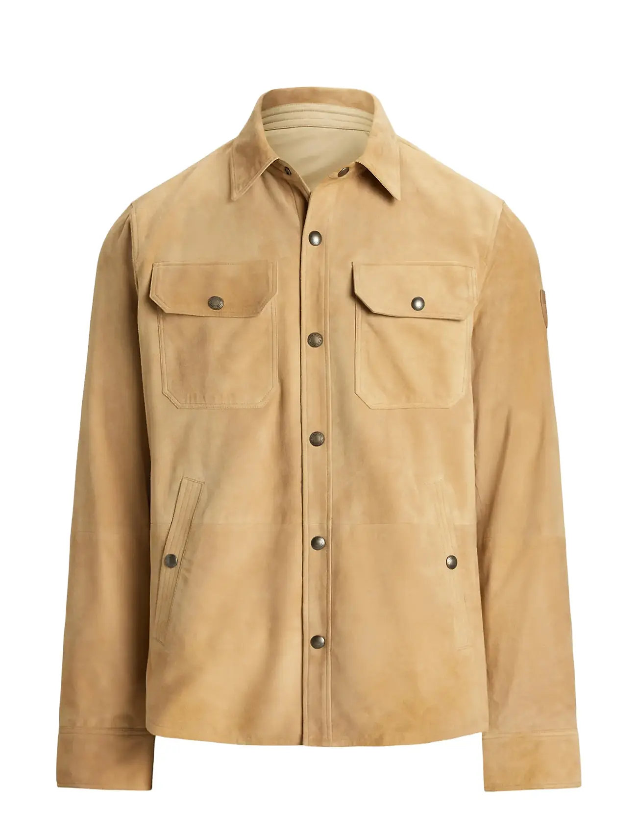 Polo Ralph Lauren Reversible Suede-Taffeta Shirt Jacket, L, Beige, Jakker > Læder, Herre