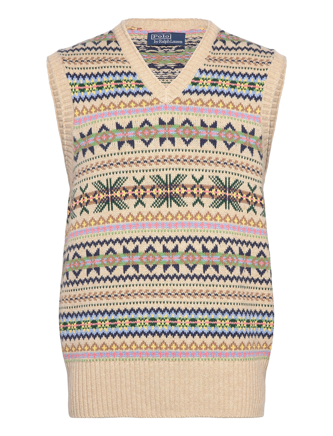 Polo Ralph Lauren Fair Isle Cotton-Cashmere Sweater Vest Beige