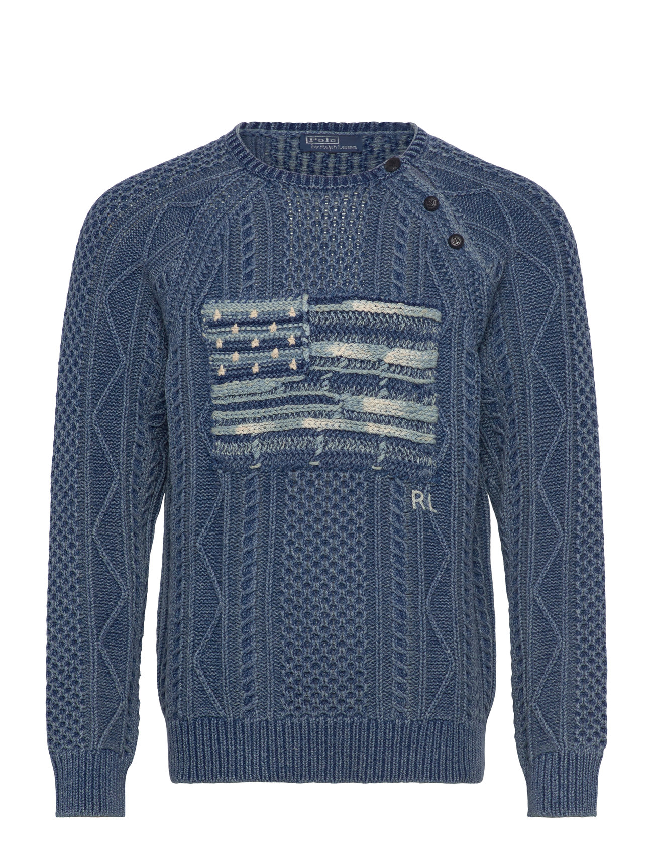 Polo Ralph Lauren Aran-knit Flag Cotton Sweater (RAF710963273