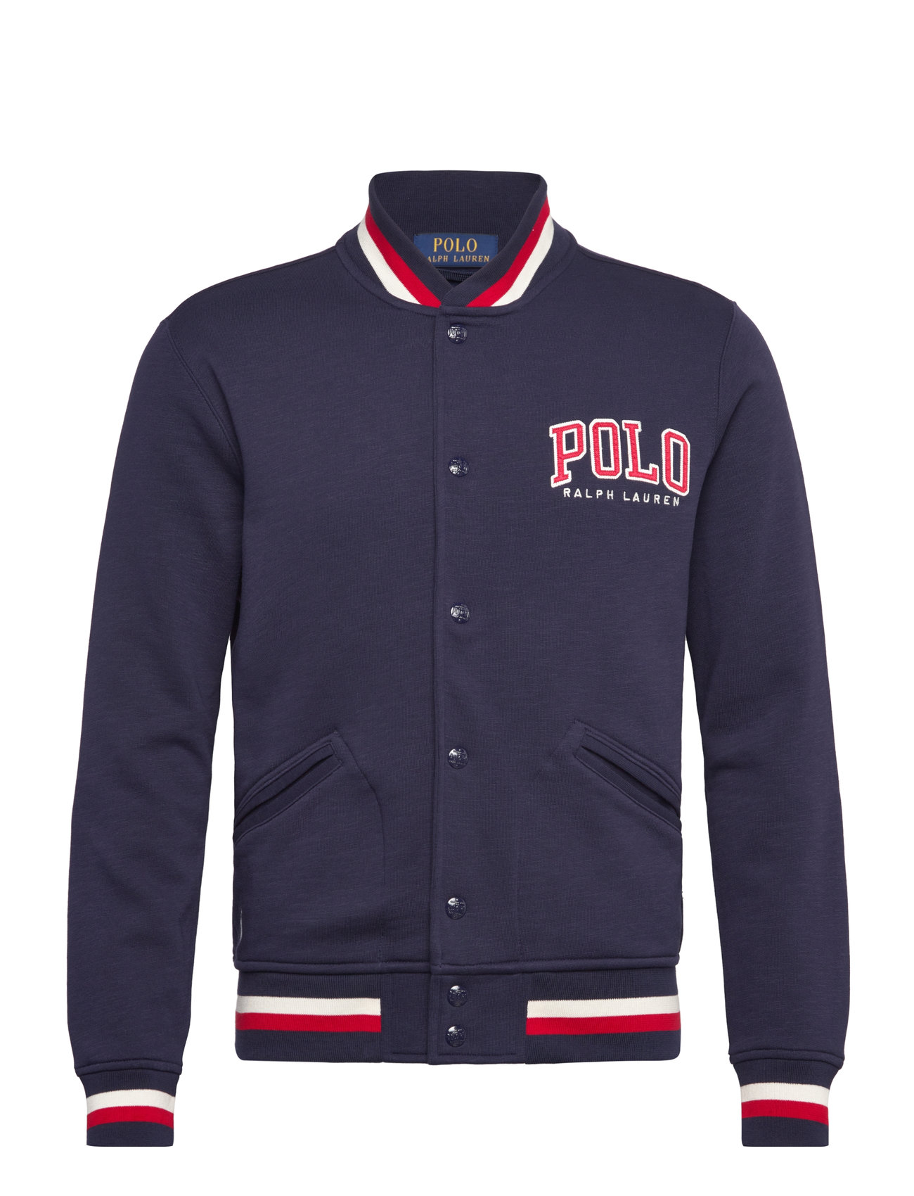 Polo Ralph Lauren Letterman-Logo Fleece Baseball Jacket Marinblå