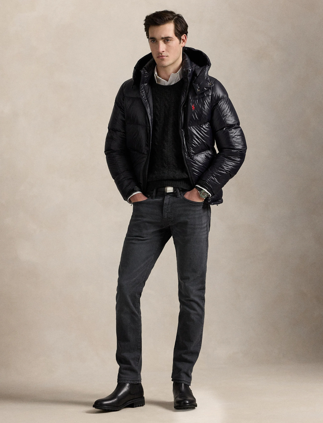 Polo Ralph Lauren The Gorham Glossed Down Jacket, XXL, Black, Jakker > Vatterede Jakker, Herre