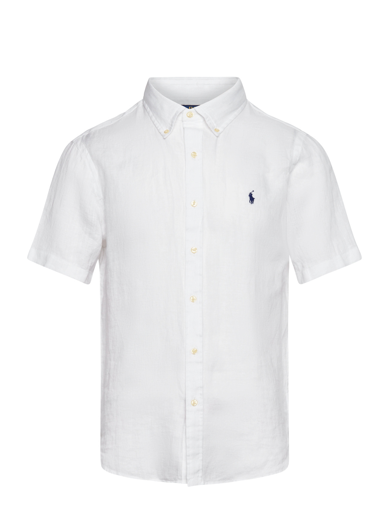 Polo Ralph Lauren Custom Fit Linen Shirt, XXL, White, Skjorter > Kortærmede Shirts, Herre