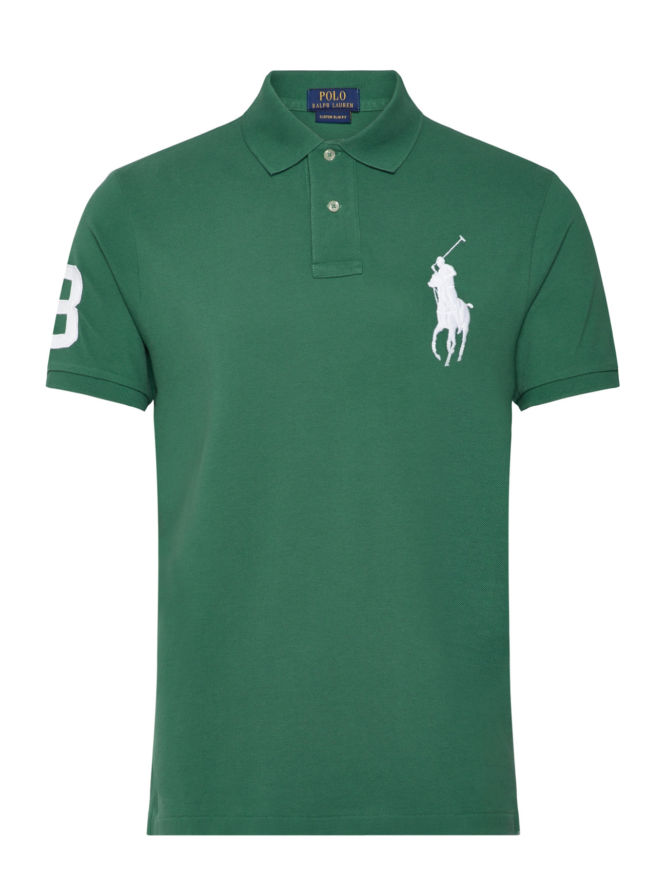 Polo Ralph Lauren Custom Slim Fit Big Pony Mesh Polo Shirt Grön