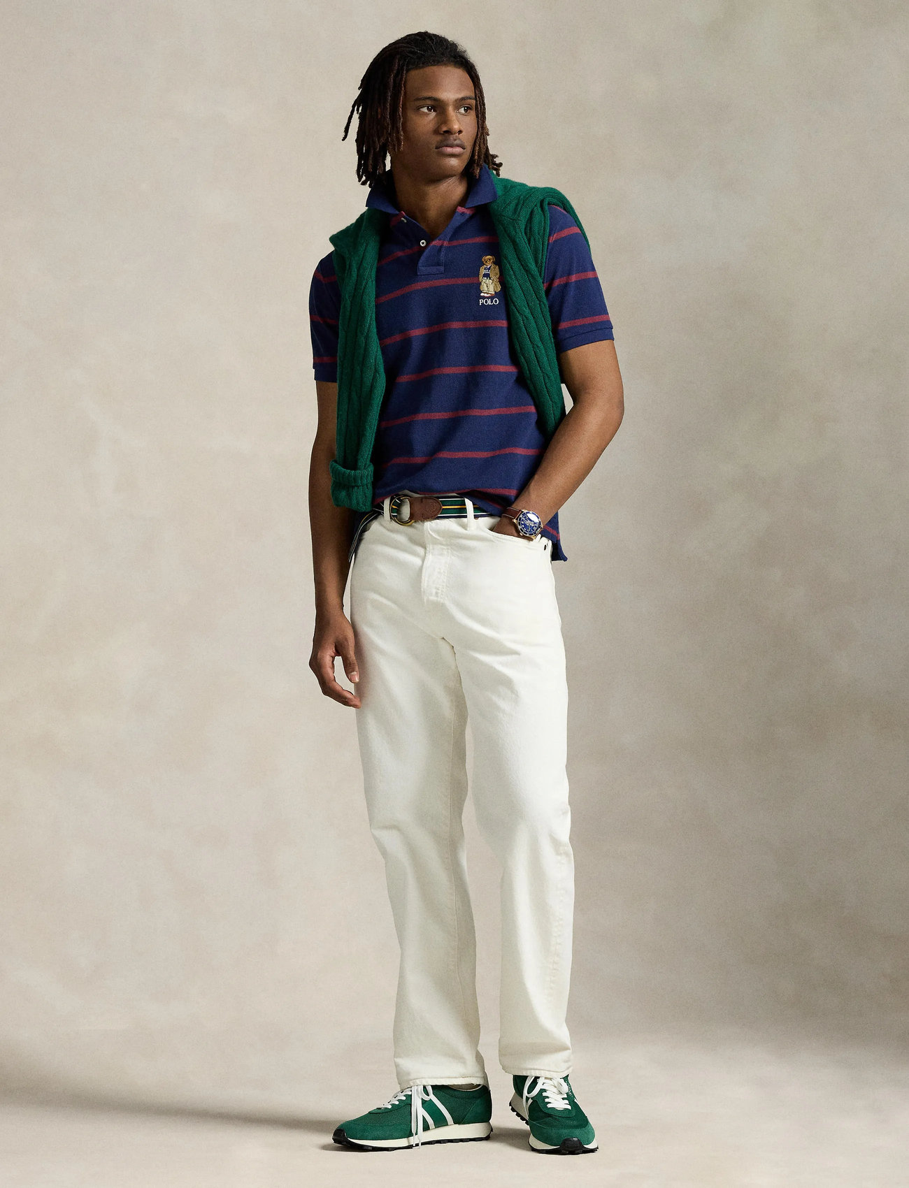 Polo Ralph Lauren Custom Slim Fit Bear Mesh Polo Shirt, S, Navy, Poloer > Kortærmede, Herre