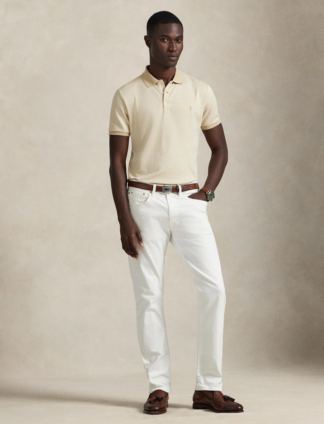 Polo Ralph Lauren 55/2 Jersey-Ssl-Psh, XXL, Beige, Poloer > Kortærmede, Herre