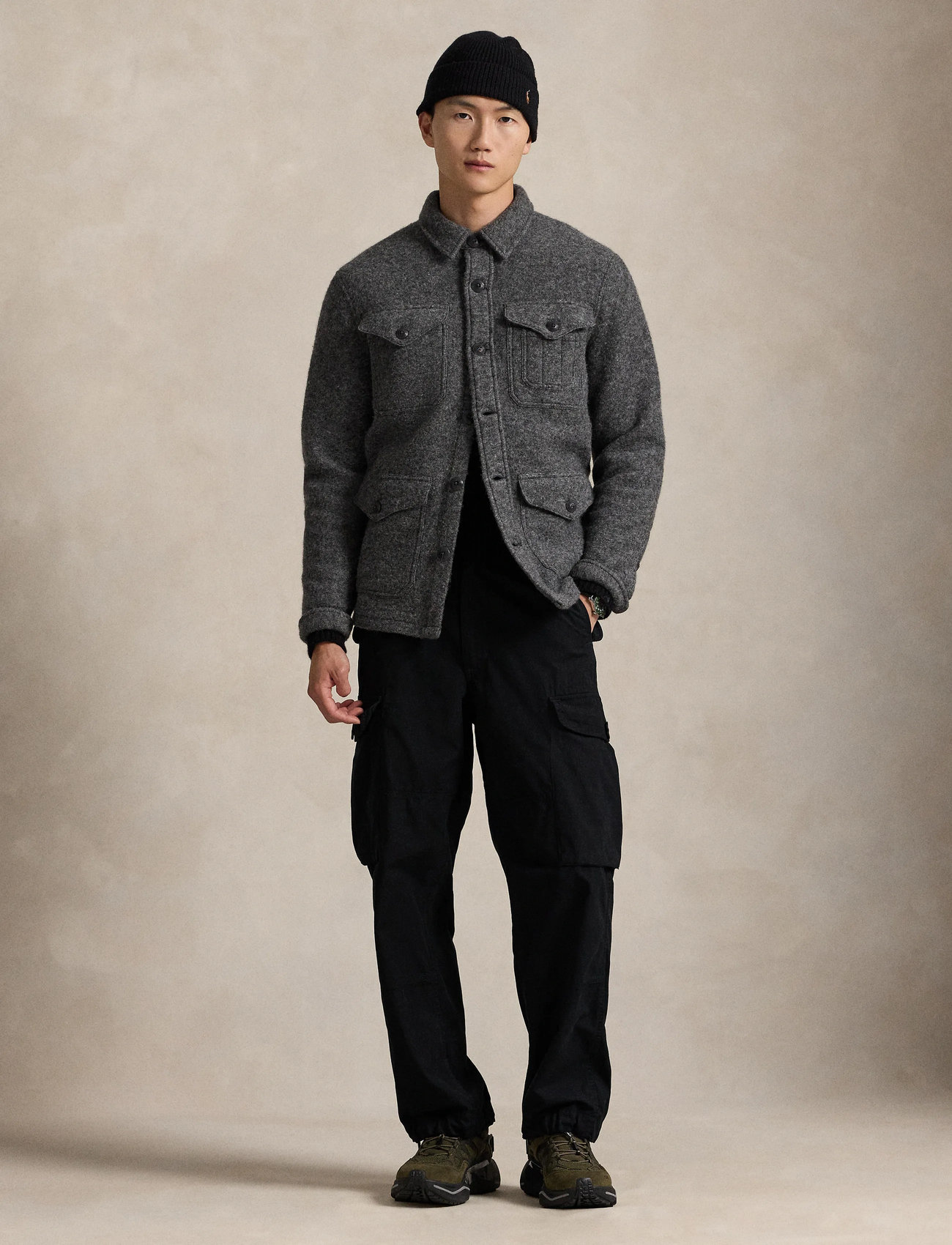 Polo Ralph Lauren Felted Wool-Blend Jacket, L, Grey, Designere > Overshirts, Herre