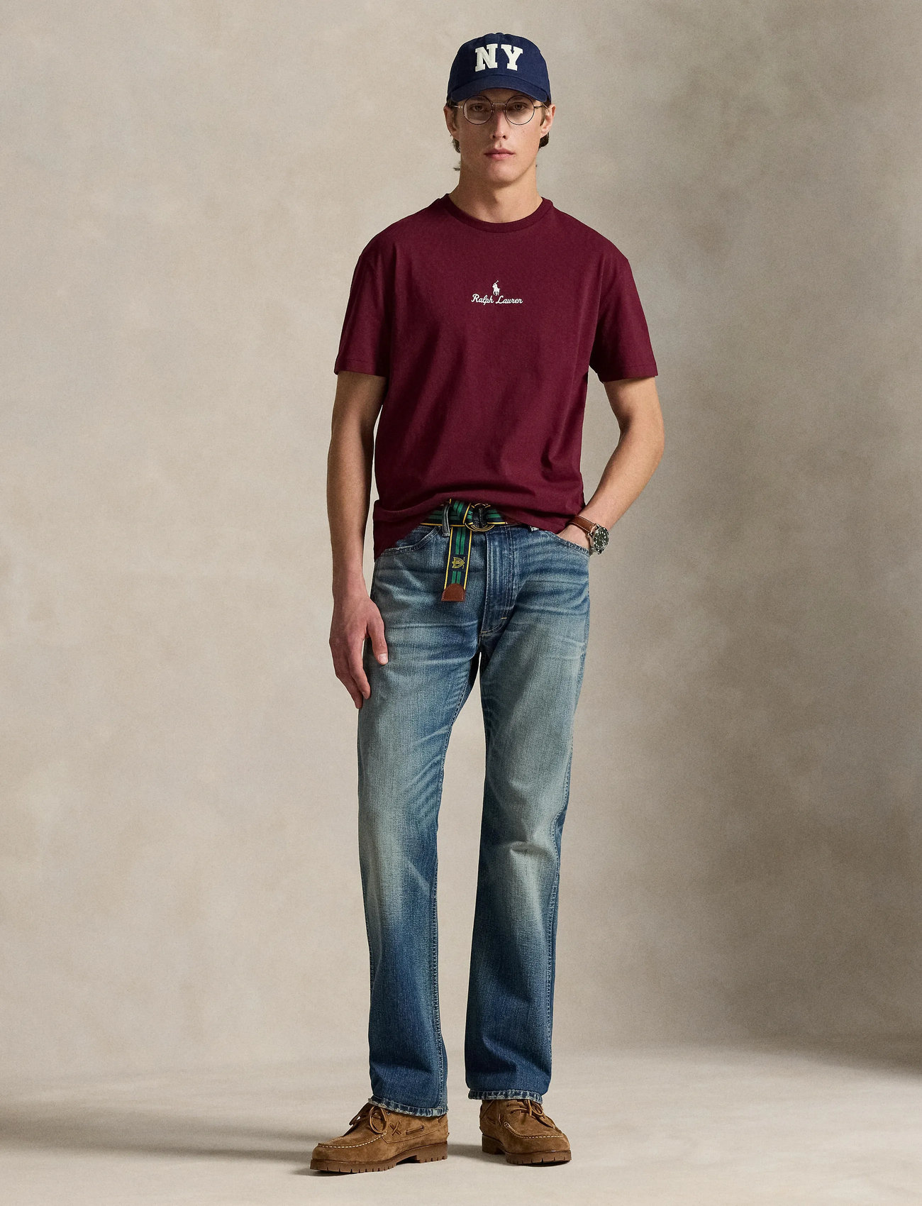 Polo Ralph Lauren Classic Fit Logo Jersey T-Shirt, XL, Burgundy, T-Shirts > Kortærmede, Herre