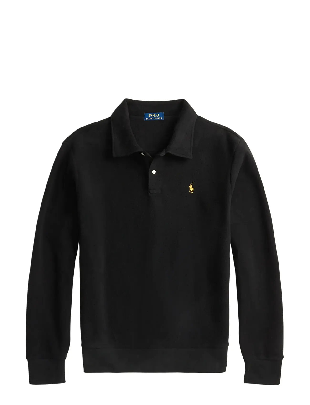 POLO RALPH LAUREN Brushed Fleece Polo-Collar Pullover Schwarz - S - Herren