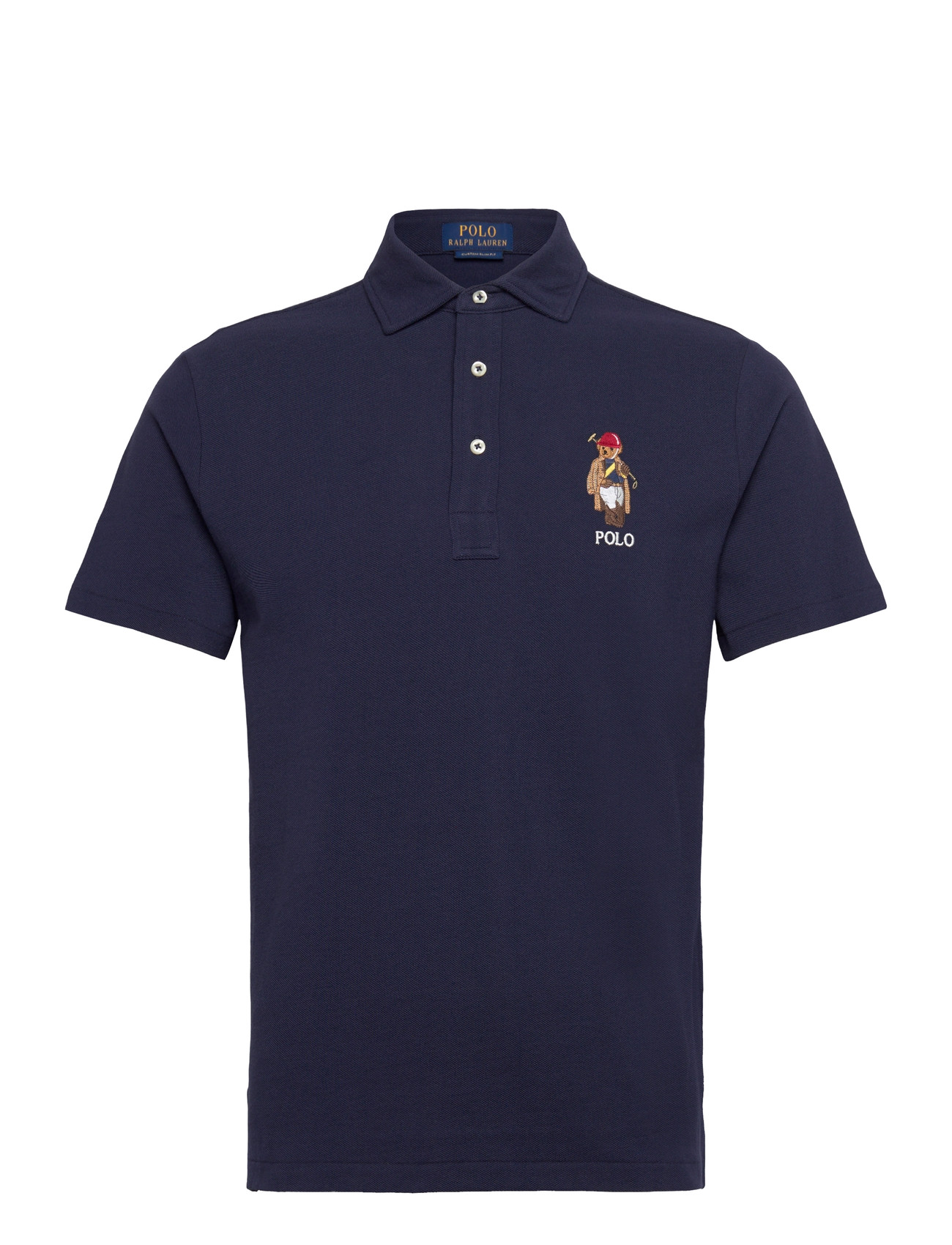 Polo Ralph Lauren Custom Slim Fit Polo Bear Mesh Polo, L, Navy, Poloer > Kortærmede, Herre