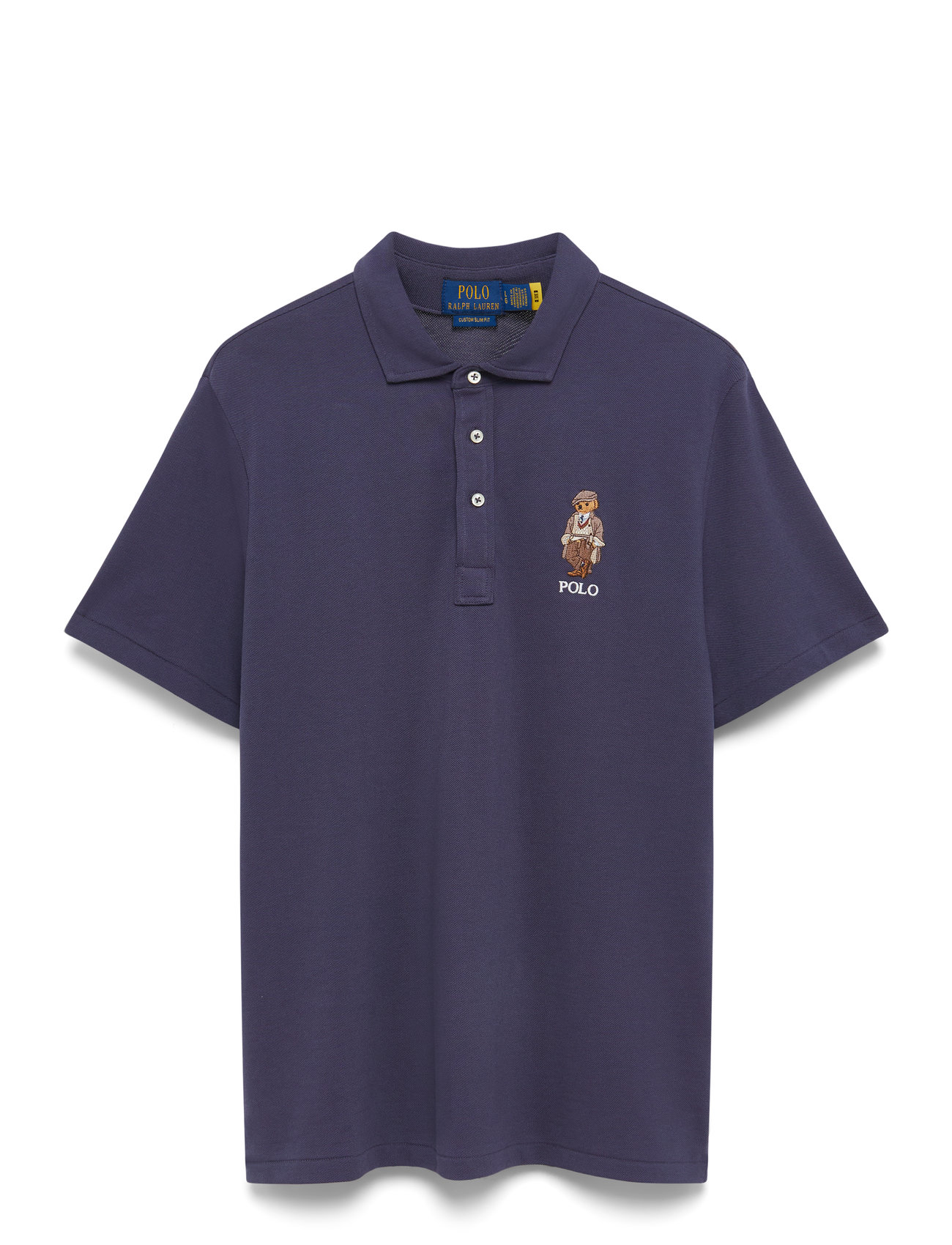 POLO RALPH LAUREN Custom Slim Polo Bear Mesh Polo Shirt Navy - L - Herren
