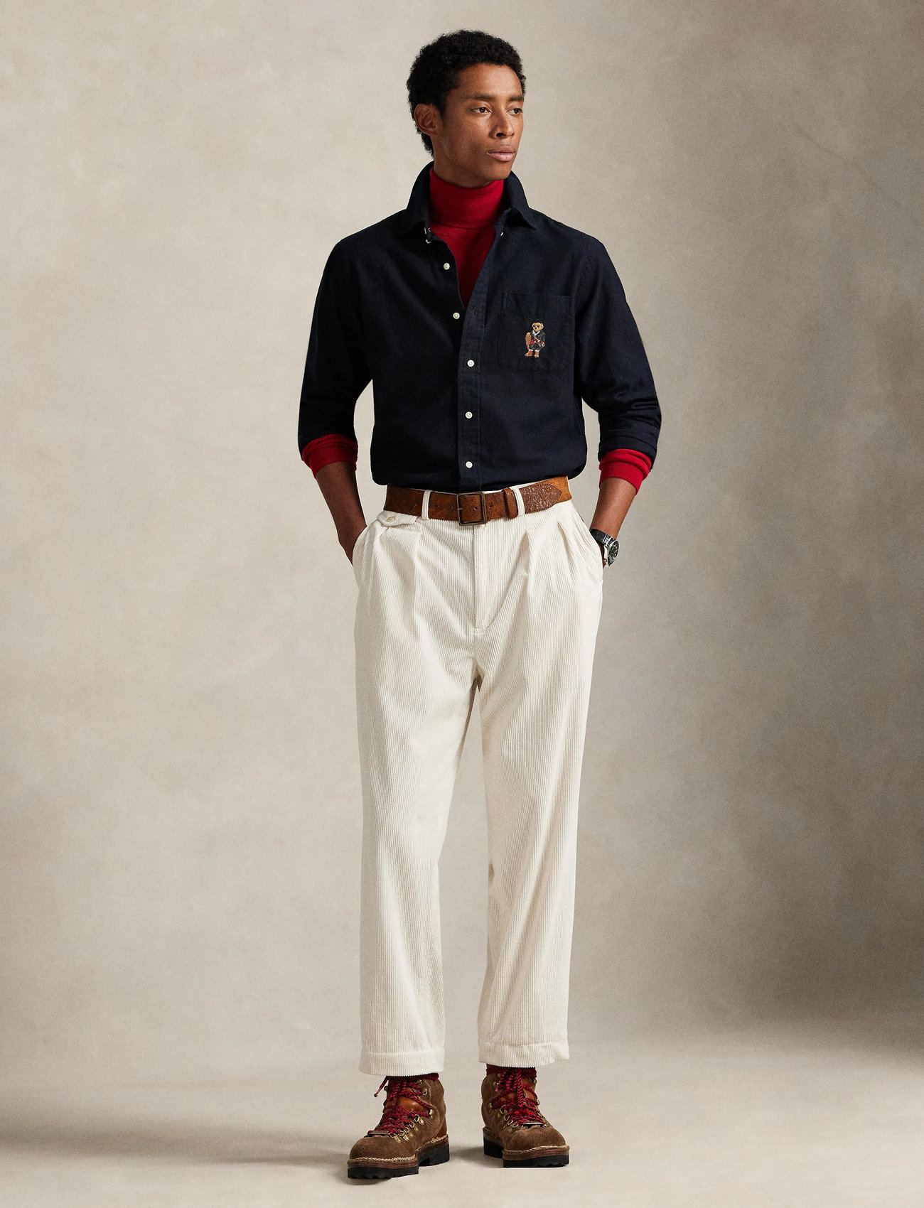 Polo Ralph Lauren Custom Fit Polo Bear Oxford Shirt, S, Black, Shirts > Oxford Shirt, Herre