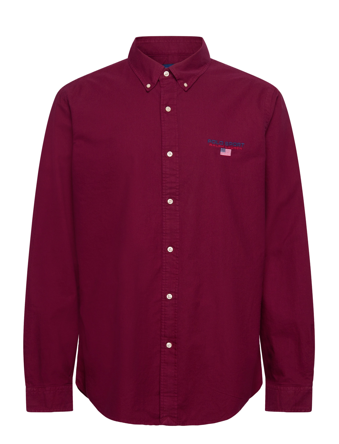 POLO RALPH LAUREN Custom Fit Polo Sport Oxford Shirt Burgundy - S - Herren
