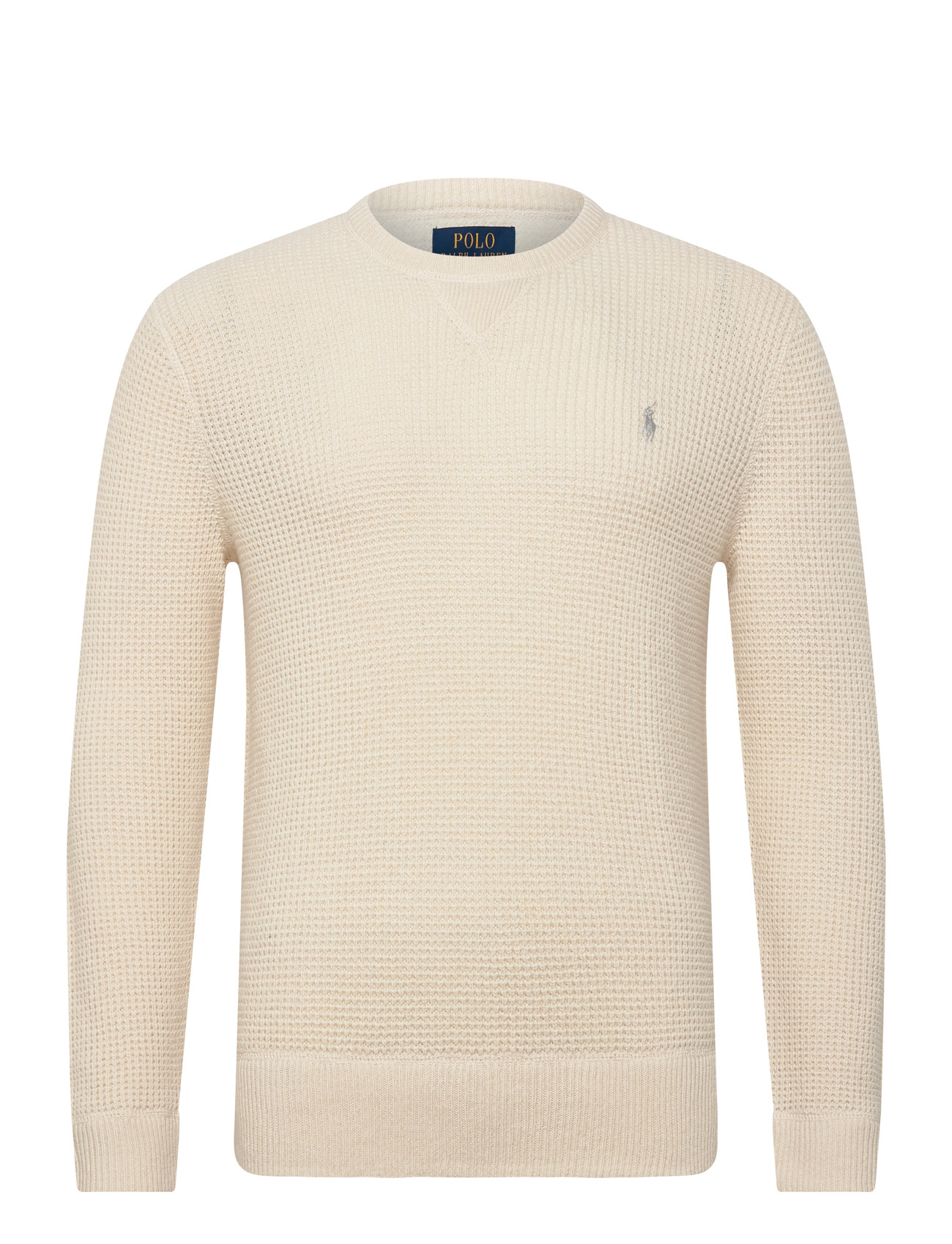 Polo Ralph Lauren Waffle-Knit Wool-Cotton Sweater, XS, Cream, Strik > Runde Halse, Herre