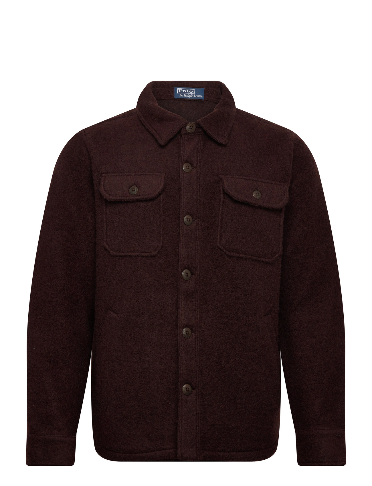 Polo Ralph Lauren Felted Wool-Blend Overshirt, L, Brown, Jakker > Uldjakker, Herre
