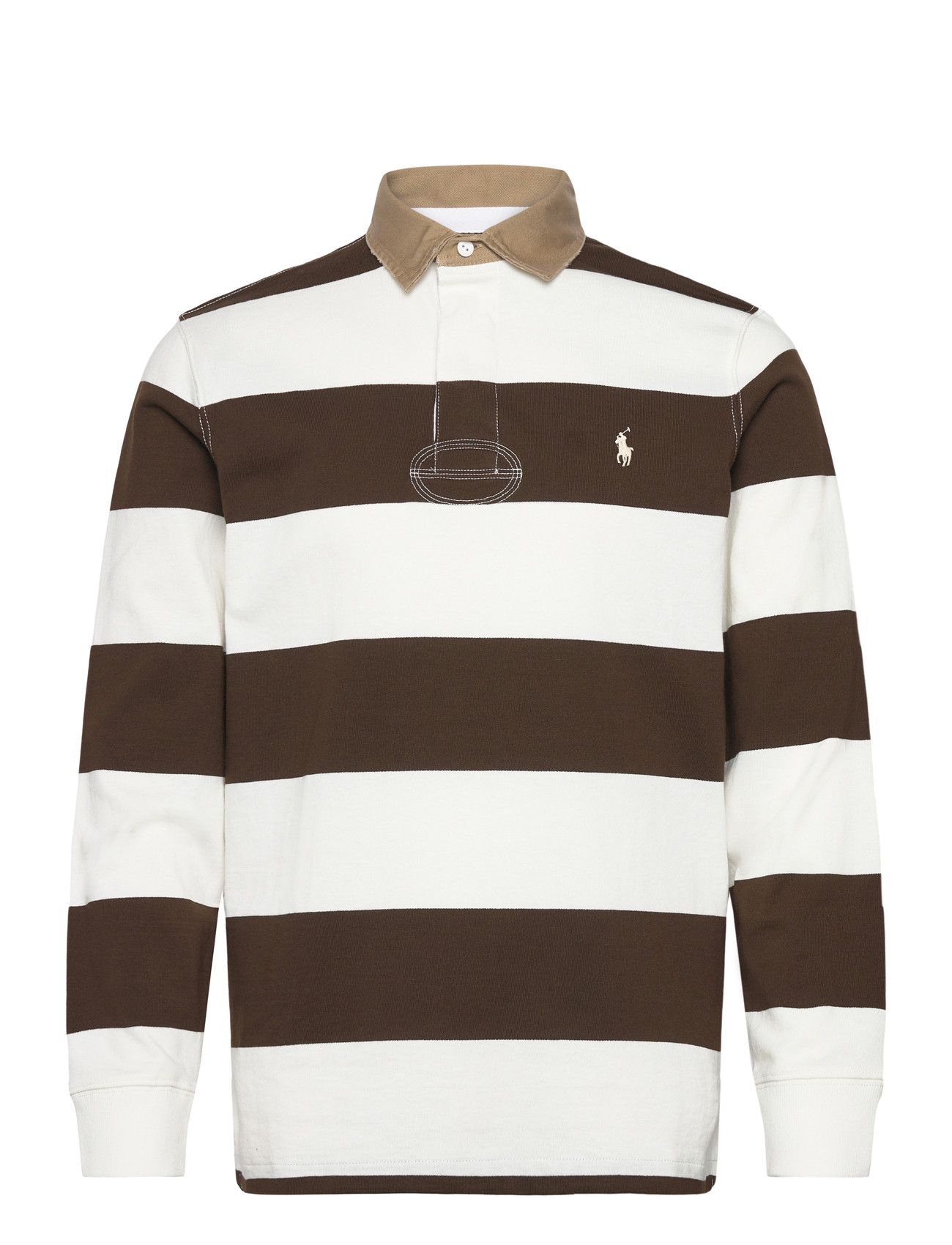 Polo Ralph Lauren Classic Fit Khaki-Collar Rugby Shirt, XL, Brown, Poloer > Langærmede, Herre