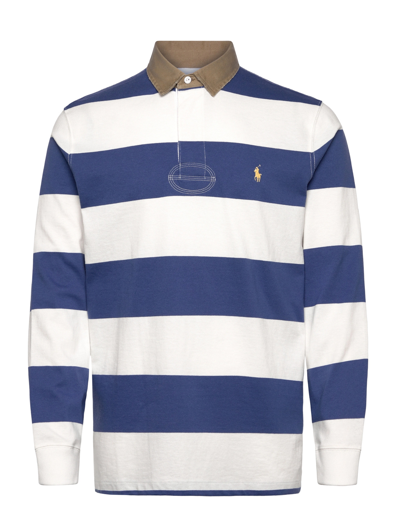 Polo Ralph Lauren Classic Fit Khaki-Collar Rugby Shirt, M, Blue, Poloer > Langærmede, Herre