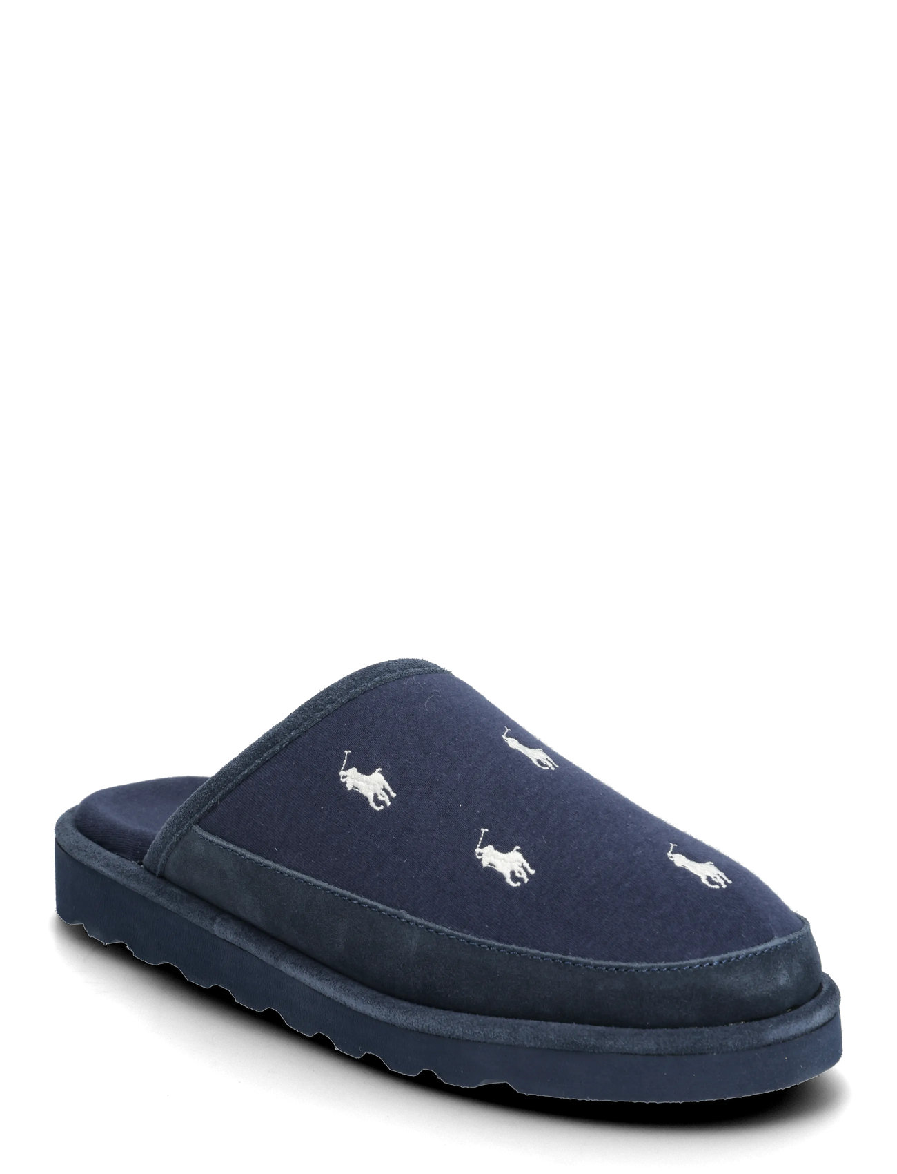 POLO RALPH LAUREN Reade Wildleder-Trim Polo Pony Scuff Slipper Navy - 40 - Herren