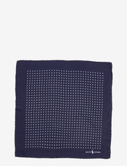 Polka-Dot Silk Pocket Square - NAVY