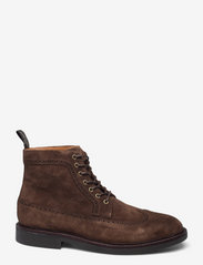 Polo Ralph Lauren - Asher Suede Wingtip Boot - laced boots - chocolate brown - 1