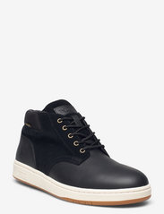Waterproof Leather-Suede Sneaker Boot - BLACK