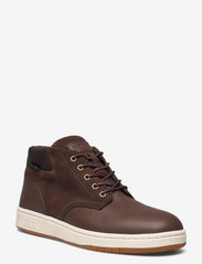 Waterproof Leather-Suede Sneaker Boot - BROWN