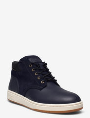 Waterproof Leather-Suede Sneaker Boot - NAVY