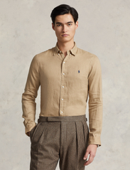 Tシャツ・カットソー Ralph Lauren SS25 Custom-Fit Linen Shirt (710966294 008) Polo Ralph Lauren Linen Shirt in Light Blue | SVD USA