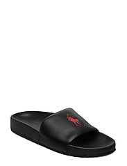 ralph lauren sliders black and red