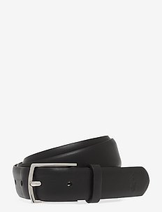 Polo-Plaque Calfskin Belt - klassiske bælter - black