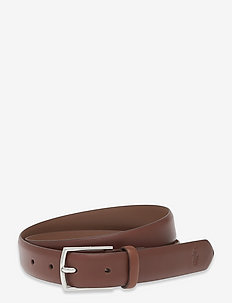 Polo-Plaque Calfskin Belt - classic belts - brown