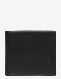 Signature Pony Leather Wallet - portemonnees - black/white