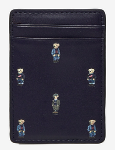 Polo Bear Leather Magnetic Card Case - wallets & cases - navy/multi bear