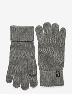 Contrast-Knit Touch Screen Gloves - cimdi - classic grey htr