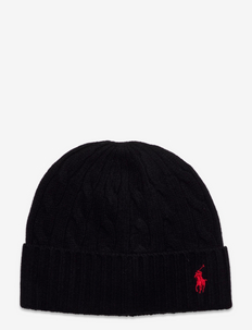 WOOL BLEND-CLASSIC CABLE BEANIE - hatter & luer - black