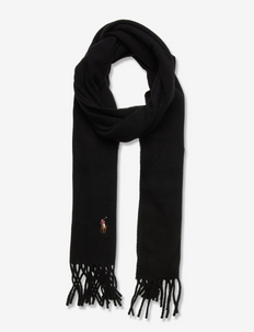 Fringe Virgin Wool Scarf - halstørklæder - black