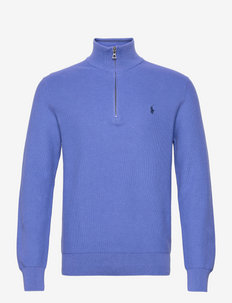 Cotton Half-Zip Sweater - half zip jumpers - freedom blue heat
