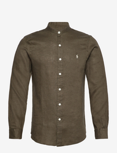 Slim Fit Linen Shirt - basic skjorter - expedition olive