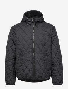 Water-Repellent Hooded Jacket - spring jackets - polo black