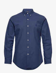 Slim Fit Stretch Poplin Shirt - basic skjortor - light navy