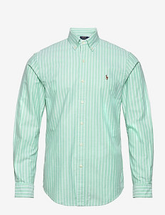 Slim Fit Striped Oxford Shirt - oxford-skjortor - 4330c green/white
