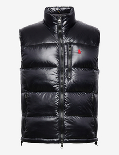 Water-Repellent Down Vest - padded jackets - polo black glossy