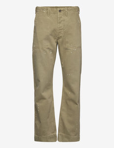 Relaxed Fit Herringbone Utility Pant - chinos - ryker wash