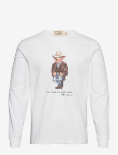 Custom Slim Fit Polo Bear T-Shirt - pitkähihaiset - cr21 white cowboy