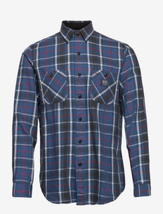 Classic Fit Plaid Flannel Workshirt - geruite overhemden - 5476 blue/red mul