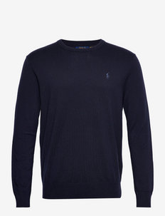 Cotton-Cashmere Crewneck Sweater - strik med rund hals - hunter navy
