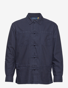 Classic Fit Garment-Dyed Oxford Shirt - overshirts - rl navy