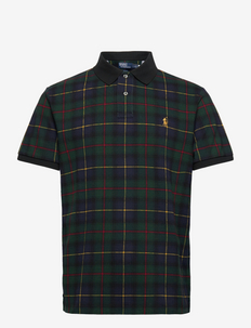 Custom Slim Fit Tartan Mesh Polo Shirt - kortærmede poloer - the polo tartan