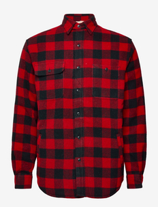 Fleece-Lined Plaid Wool-Blend Overshirt - fleece truien - 5835 red/black