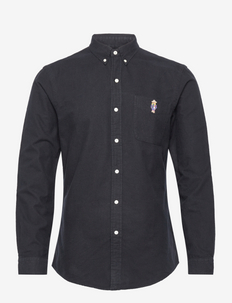 Slim Fit Polo Bear Oxford Shirt - basic shirts - polo black